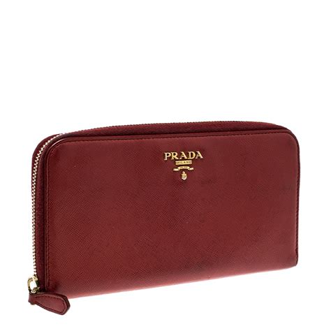 red wallet for women prada|prada zipper wallet.